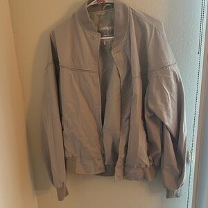 Grey Unisex zip-up vintage light bomber jacket
